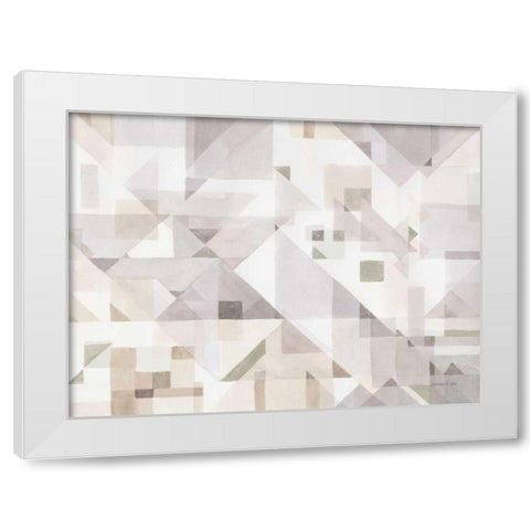 Try Angles I Neutral Sage White Modern Wood Framed Art Print by Nai, Danhui