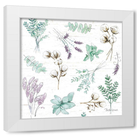 Farmhouse Cotton Pattern I White Modern Wood Framed Art Print by Grove, Beth