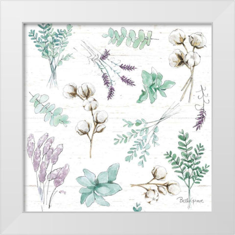 Farmhouse Cotton Pattern I White Modern Wood Framed Art Print by Grove, Beth