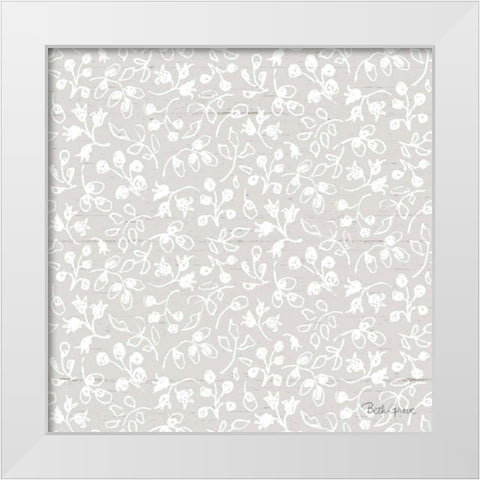 Farmhouse Cotton Pattern IIF White Modern Wood Framed Art Print by Grove, Beth