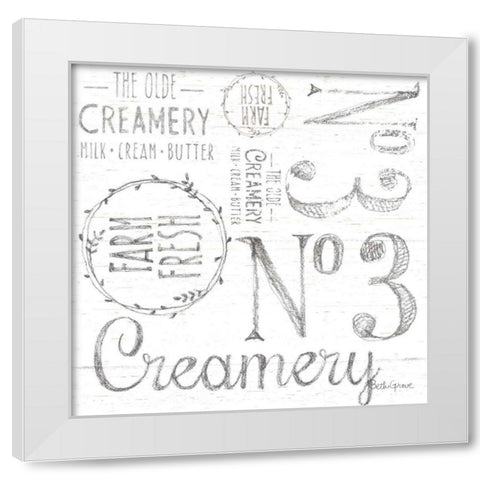 Farmhouse Cotton Pattern IVA White Modern Wood Framed Art Print by Grove, Beth