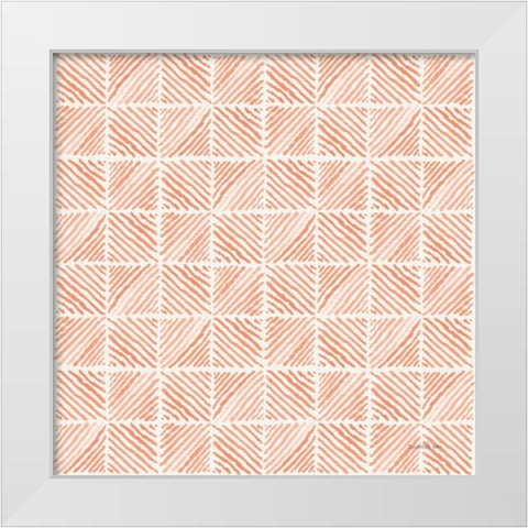 Floursack Nautical Pattern VIA White Modern Wood Framed Art Print by Nai, Danhui