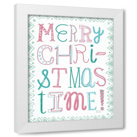 Merry Christmastime Vintage White Modern Wood Framed Art Print by Mullan, Michael