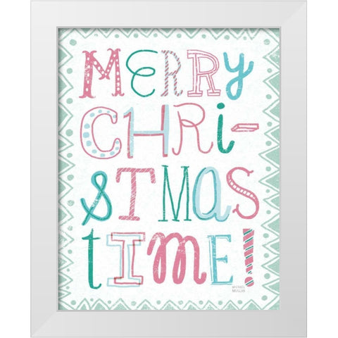 Merry Christmastime Vintage White Modern Wood Framed Art Print by Mullan, Michael