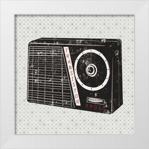 Vintage Analog Radio White Modern Wood Framed Art Print by Mullan, Michael