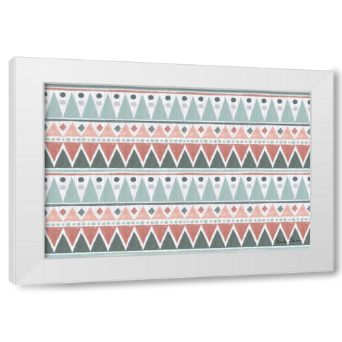Ikat Pattern I White Modern Wood Framed Art Print by Zaman, Farida