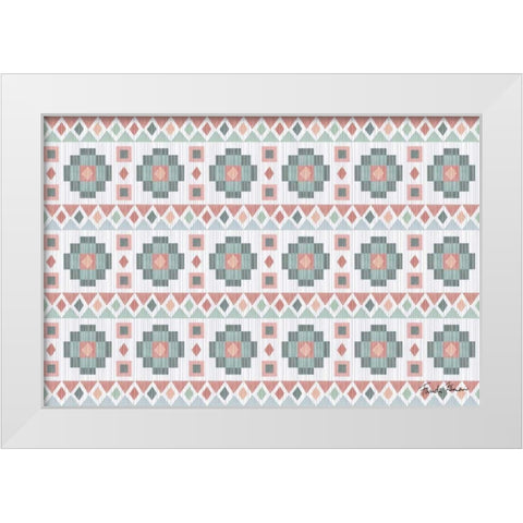 Ikat Pattern II White Modern Wood Framed Art Print by Zaman, Farida