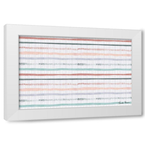 Ikat Pattern III White Modern Wood Framed Art Print by Zaman, Farida