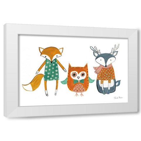 Neighborhood Pals XI White Modern Wood Framed Art Print by Zaman, Farida