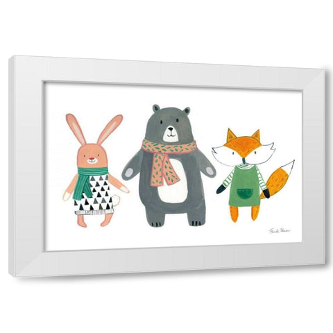 Neighborhood Pals XII White Modern Wood Framed Art Print by Zaman, Farida