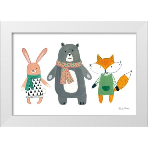 Neighborhood Pals XII White Modern Wood Framed Art Print by Zaman, Farida