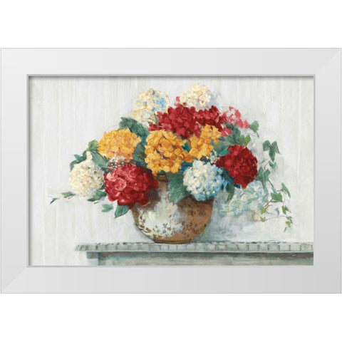 Fall Hydrangea Cottage Crop White Modern Wood Framed Art Print by Rowan, Carol