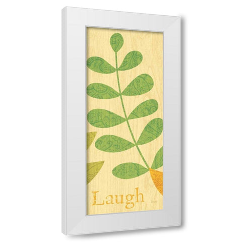 Nature Trio - Laugh White Modern Wood Framed Art Print by Charron, Veronique