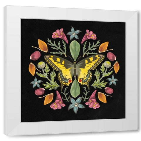 Butterfly Mandala III Black White Modern Wood Framed Art Print by Wild Apple Portfolio