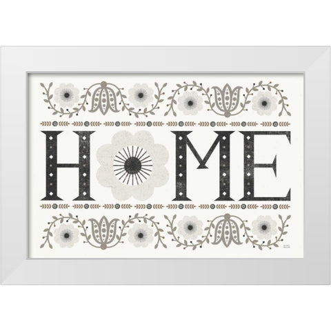 Folk Lodge Home v2 Neutral White Modern Wood Framed Art Print by Mullan, Michael