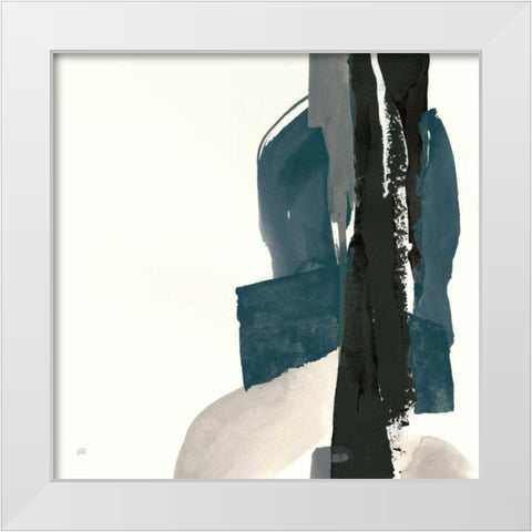 Black and Dark Teal I White Modern Wood Framed Art Print by Paschke, Chris