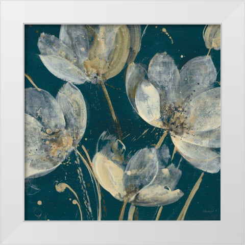 Translucent Garden Teal Crop White Modern Wood Framed Art Print by Hristova, Albena