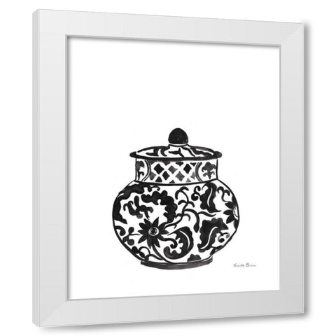 Chinoiserie II v2 Black White Modern Wood Framed Art Print by Zaman, Farida