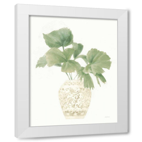 Palm Chinoiserie IV Sage White Modern Wood Framed Art Print by Nai, Danhui