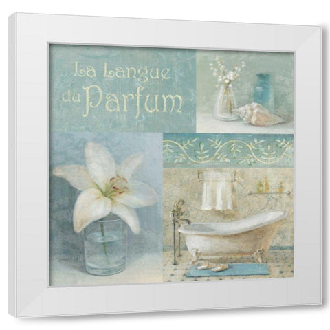 Parfum I White Modern Wood Framed Art Print by Nai, Danhui