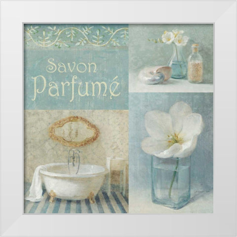 Parfum II White Modern Wood Framed Art Print by Nai, Danhui