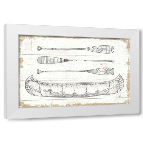 Lake Sketches I White Modern Wood Framed Art Print by Brissonnet, Daphne