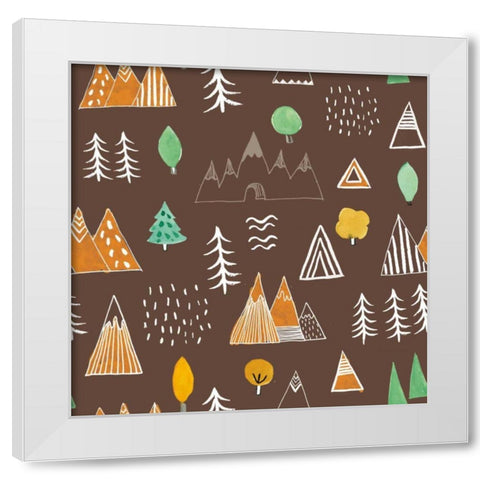 Neighborhood Pals Pattern IVA White Modern Wood Framed Art Print by Zaman, Farida