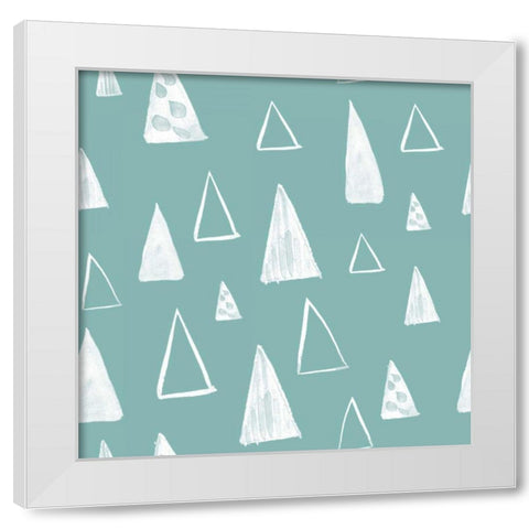 Neighborhood Pals Pattern VB White Modern Wood Framed Art Print by Zaman, Farida