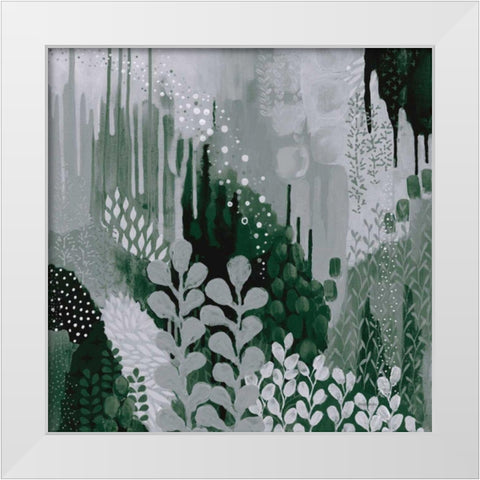 Green Forest II White Modern Wood Framed Art Print by Ferguson, Kathy