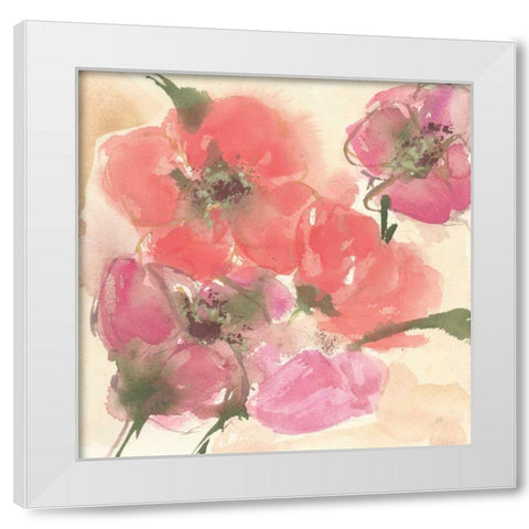 Coral Blooms I Dark Green White Modern Wood Framed Art Print by Paschke, Chris