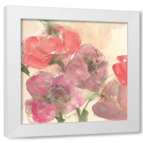 Coral Blooms II Dark Green White Modern Wood Framed Art Print by Paschke, Chris