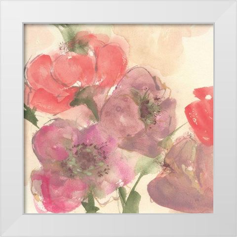 Coral Blooms II Dark Green White Modern Wood Framed Art Print by Paschke, Chris