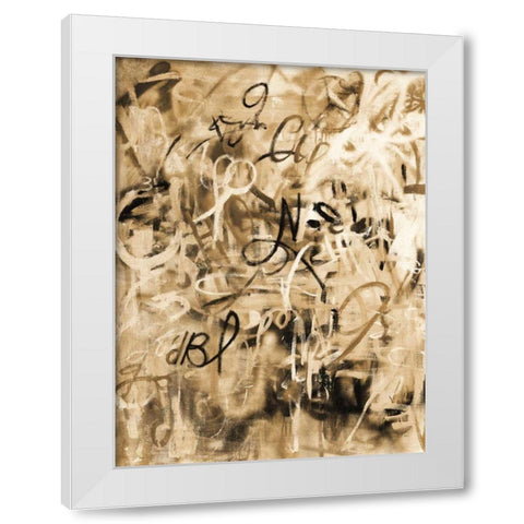 Graffiti Freedom Sepia White Modern Wood Framed Art Print by Nai, Danhui