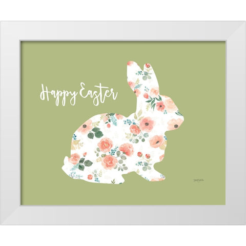 Blooming Delight Bunny II White Modern Wood Framed Art Print by Jackson, Jenaya