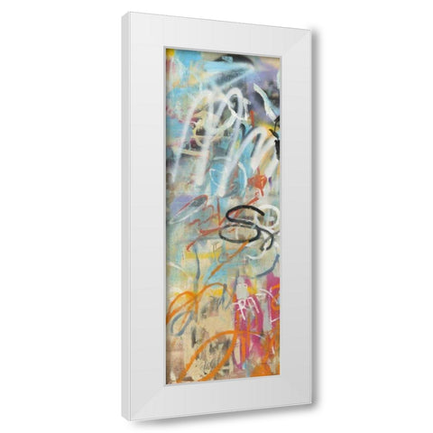 Graffiti Love Panel I White Modern Wood Framed Art Print by Nai, Danhui