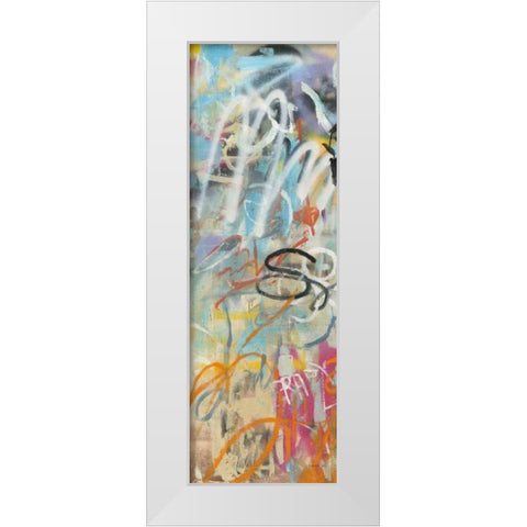 Graffiti Love Panel I White Modern Wood Framed Art Print by Nai, Danhui