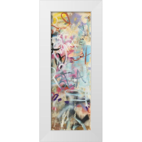 Graffiti Love Panel II White Modern Wood Framed Art Print by Nai, Danhui