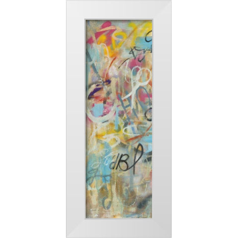 Graffiti Freedom Panel I White Modern Wood Framed Art Print by Nai, Danhui