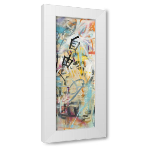 Graffiti Freedom Panel II White Modern Wood Framed Art Print by Nai, Danhui