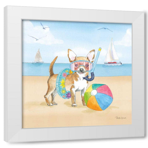 Summer Paws II No Words White Modern Wood Framed Art Print by Grove, Beth