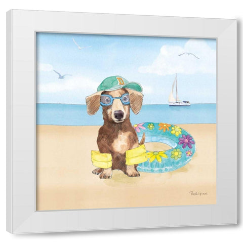 Summer Paws III No Words White Modern Wood Framed Art Print by Grove, Beth