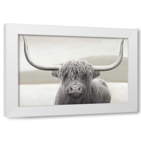 Highland Cow Neutral White Modern Wood Framed Art Print by Wiens, James