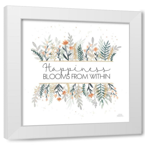 Spring Blooms III White Modern Wood Framed Art Print by Marshall, Laura
