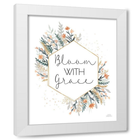 Spring Blooms V White Modern Wood Framed Art Print by Marshall, Laura