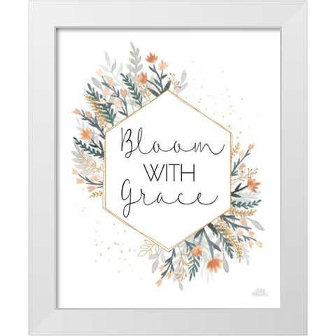 Spring Blooms V White Modern Wood Framed Art Print by Marshall, Laura