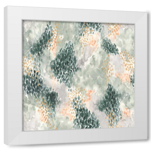 Spring Blooms Pattern III White Modern Wood Framed Art Print by Marshall, Laura