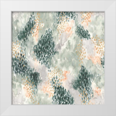 Spring Blooms Pattern III White Modern Wood Framed Art Print by Marshall, Laura