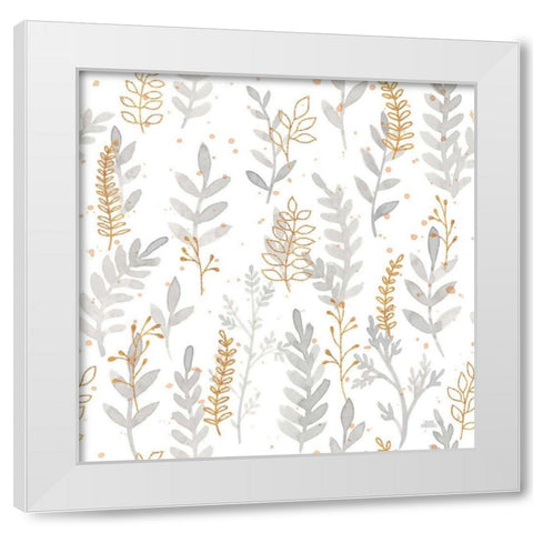Spring Blooms Pattern VI White Modern Wood Framed Art Print by Marshall, Laura