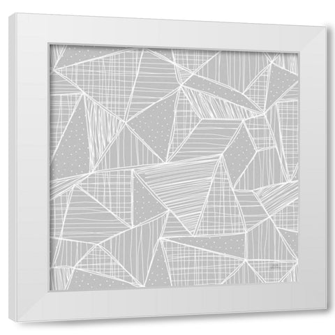 Spring Blooms Pattern XD White Modern Wood Framed Art Print by Marshall, Laura