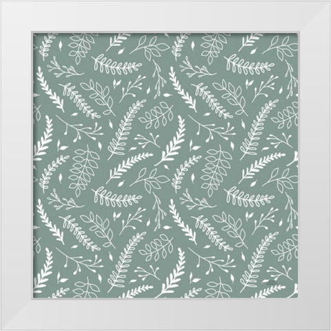 Spring Blooms Pattern XIIC White Modern Wood Framed Art Print by Marshall, Laura
